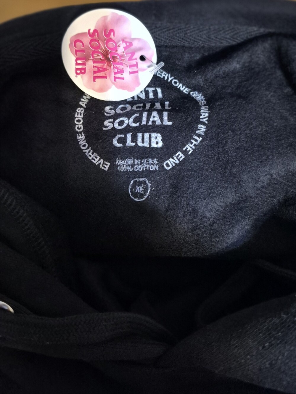 NWT Anti Social Social Club Black Hoodie (Bolt From The Blue) Size XL - Picture 3 of 3